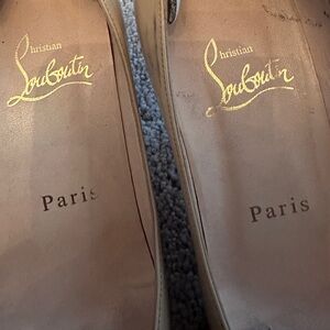 Christian Louboutin nude leather peekaboo heels